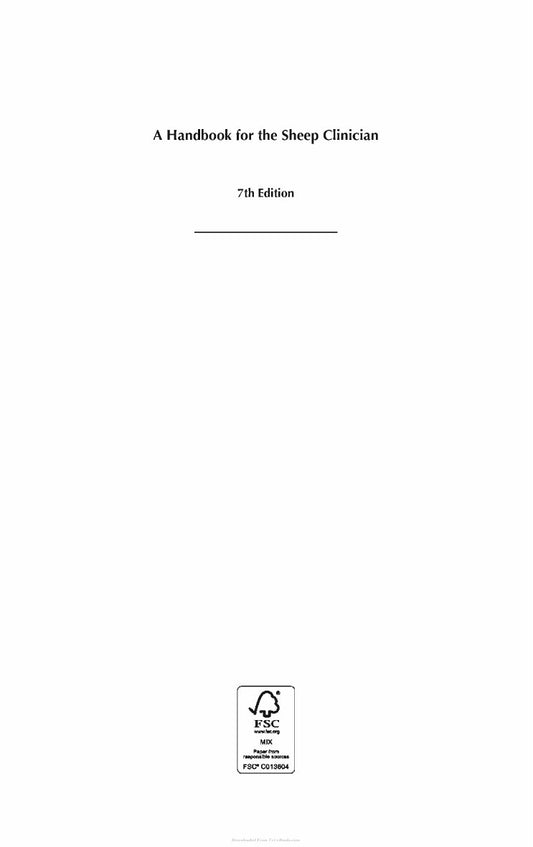 Look Inside sample page 2 - Handbook For The Sheep Clinician 7Th Edition