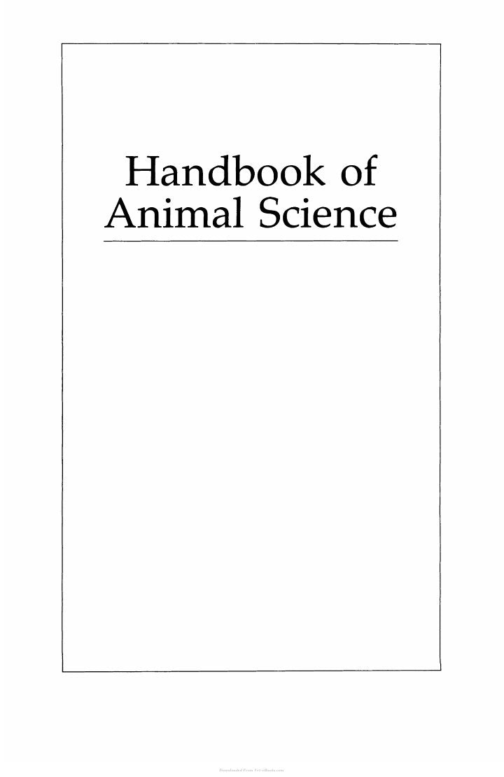 Look Inside sample page 2 - Handbook Of Animal Science