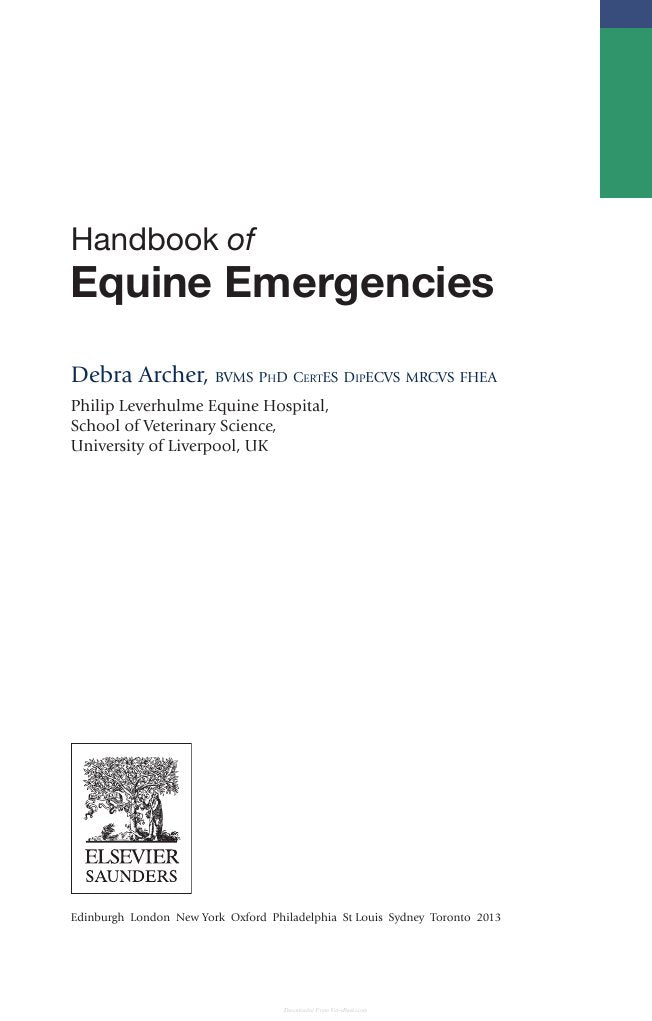 Look Inside sample page 3 - Handbook Of Equine Emergencies