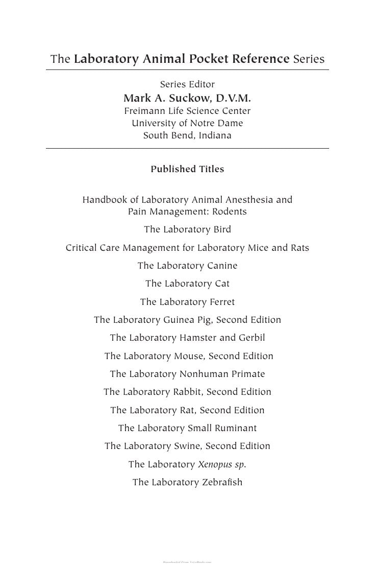 Look Inside sample page 3 - Handbook Of Laboratory Animal Anesthesia And Pain Management Rodents