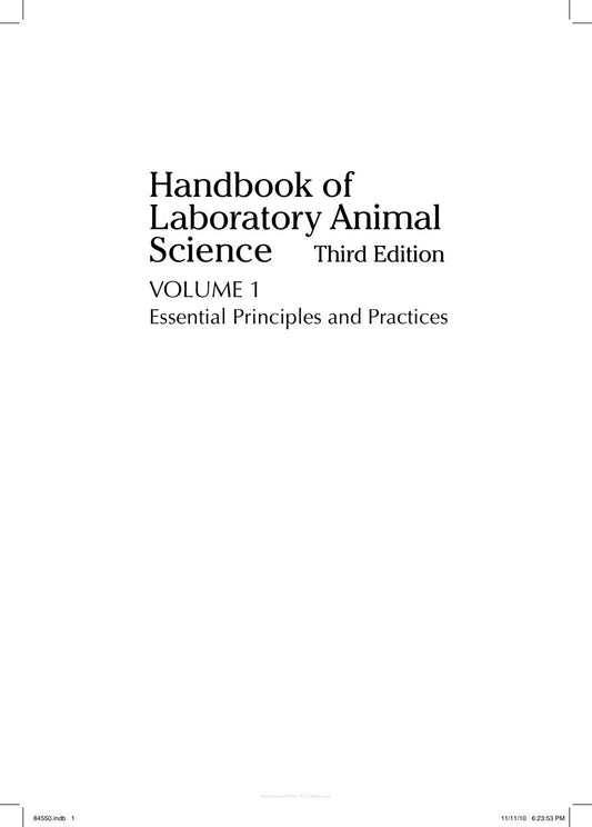 Look Inside sample page 2 - Handbook Of Laboratory Animal Science 3Rd Edition