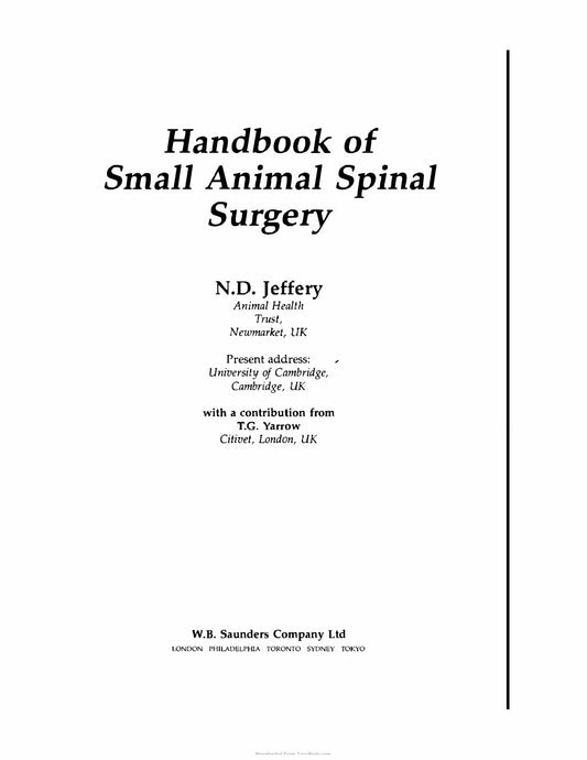 Look Inside sample page 2 - Handbook Of Small Animal Spinal Surgery