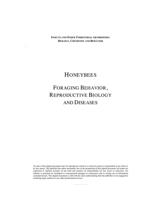 Look Inside sample page 2 - Honeybees Foraging Behavior Reproductive Biology And Diseases