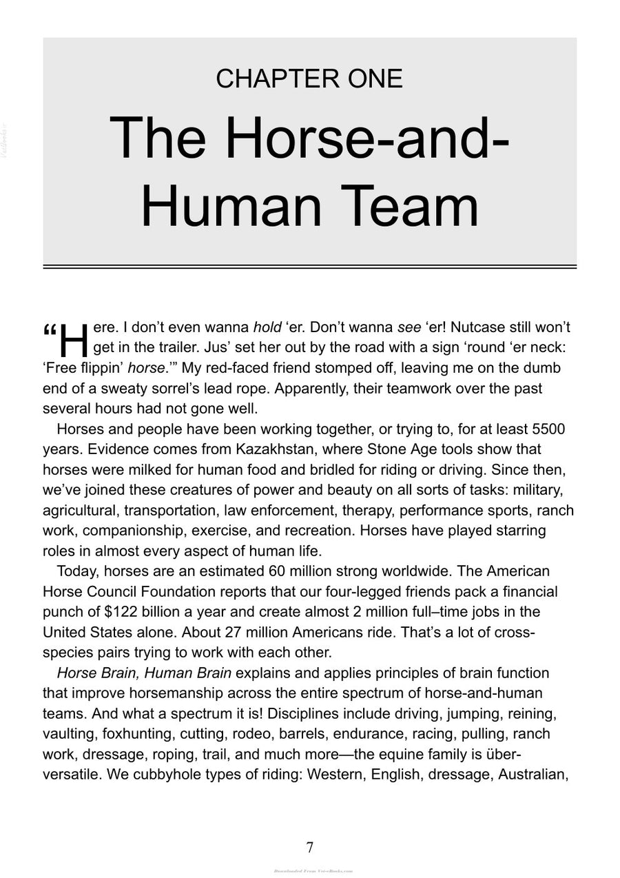 Preview page of Horses Brain Human Brain