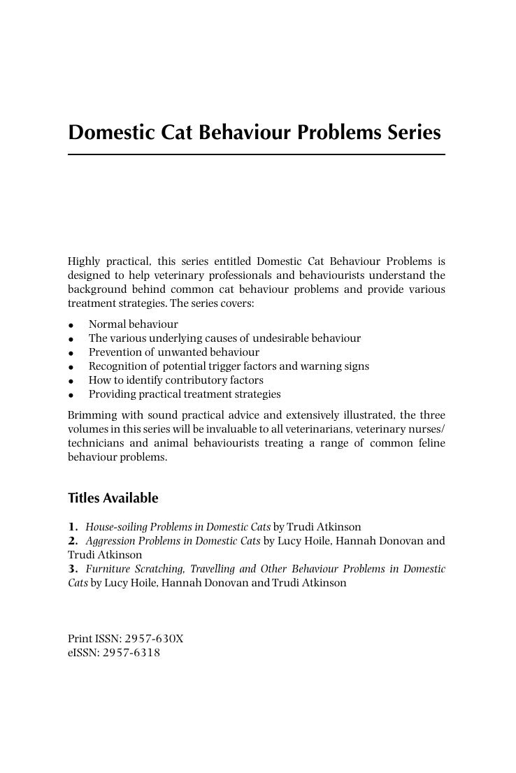 Look Inside sample page 3 - House Soiling Problems In Domestic Cats