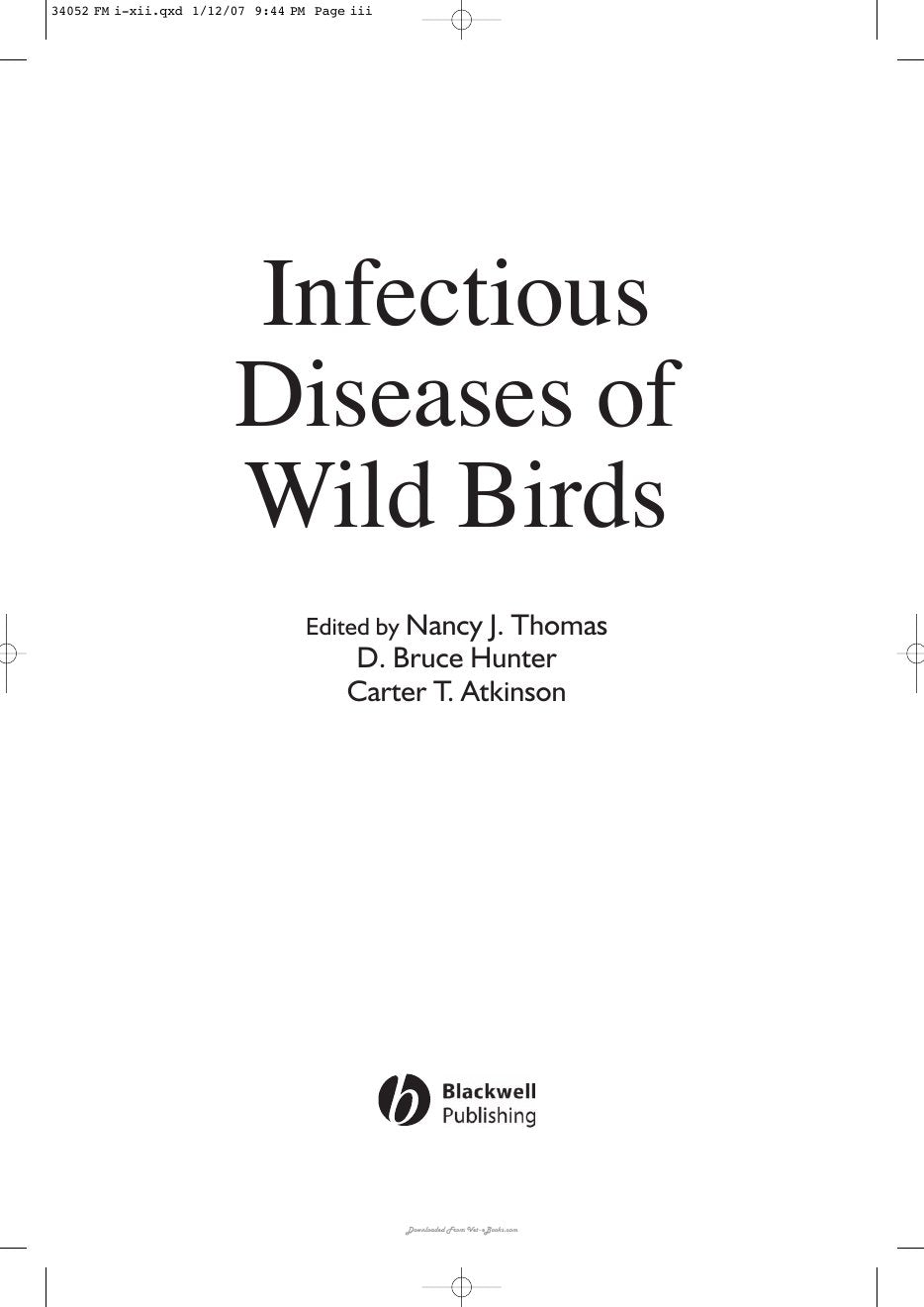 Look Inside sample page 3 - Infectious Diseases Of Wild Birds