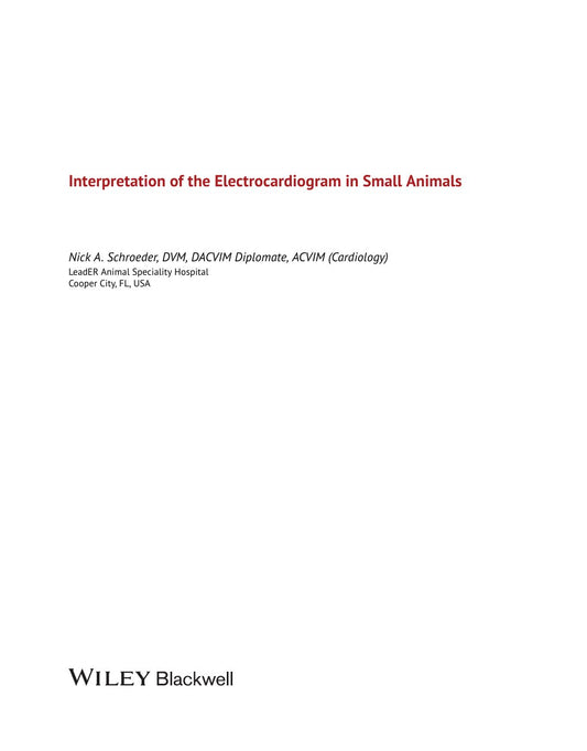 Look Inside sample page 2 - Interpretation Of The Electrocardiogram In Small Animals