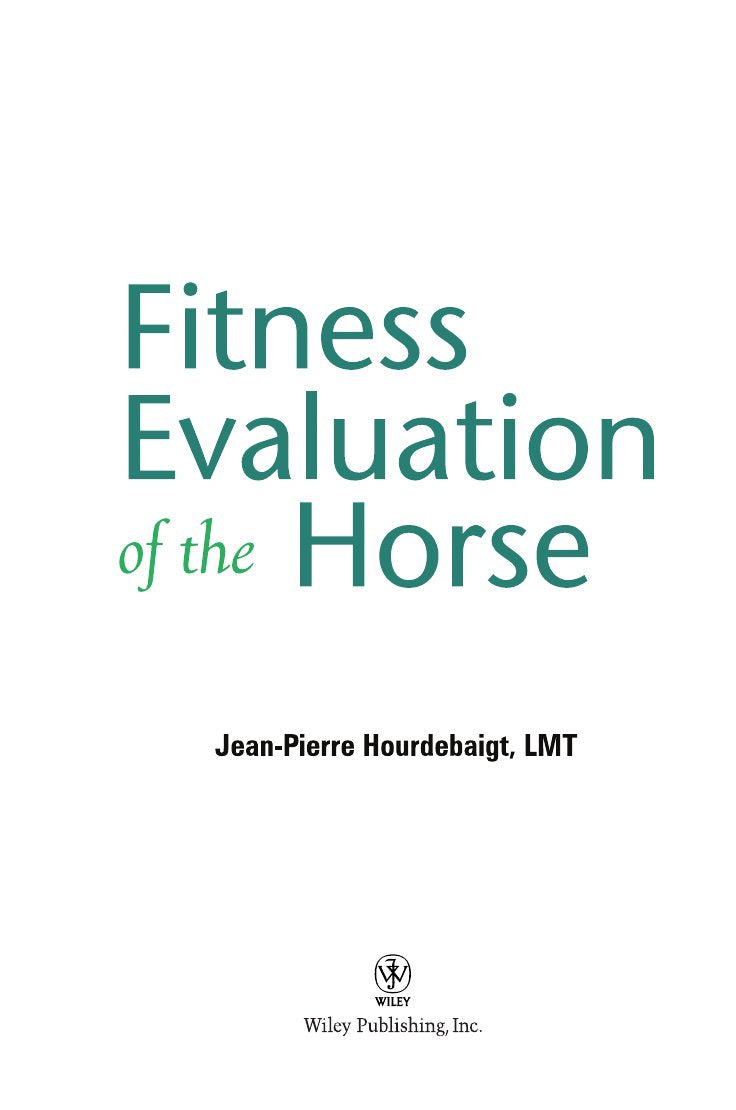 Look Inside sample page 3 - Jean Fitness Evaluation Of The Horses