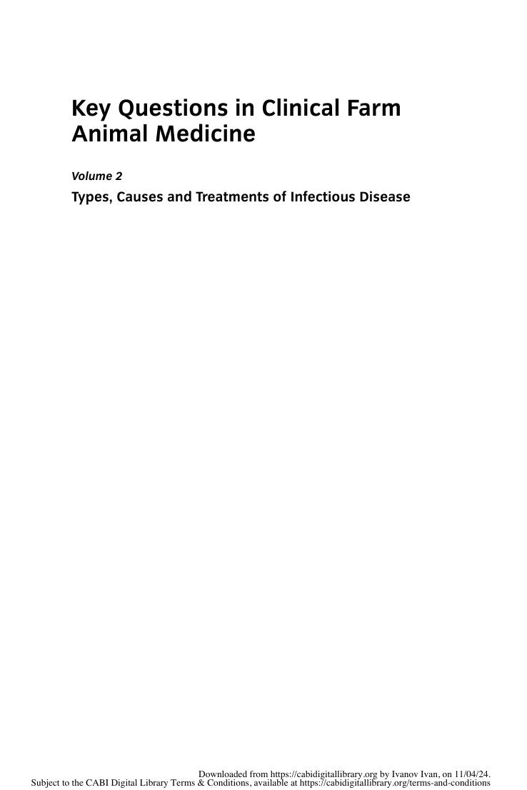 Look Inside sample page 2 - Key Questions In Clinical Farm Animal Medicine Volume 1 Principles Of Disease Examination Diagnosis And Management
