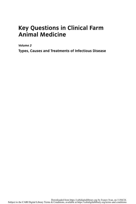 Look Inside sample page 2 - Key Questions In Clinical Farm Animal Medicine Volume 1 Principles Of Disease Examination Diagnosis And Management