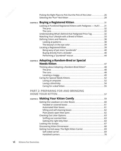 Look Inside page 8 - Kittens For Dummies