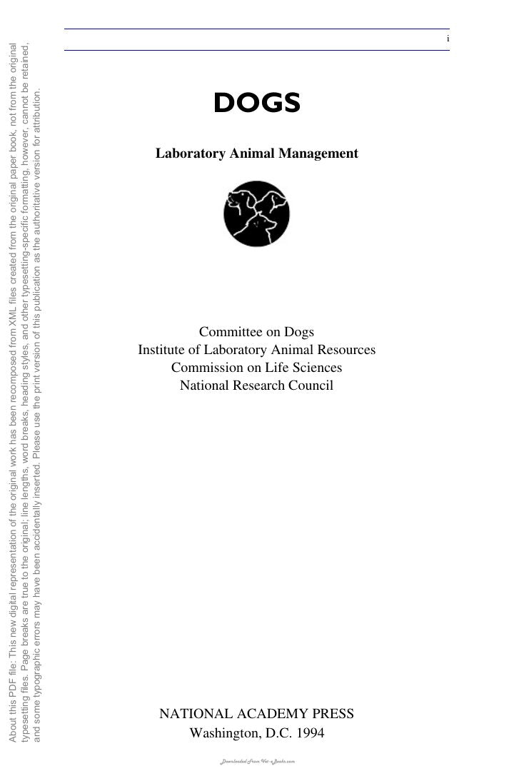 Look Inside sample page 2 - Laboratory Animal Management Dogs