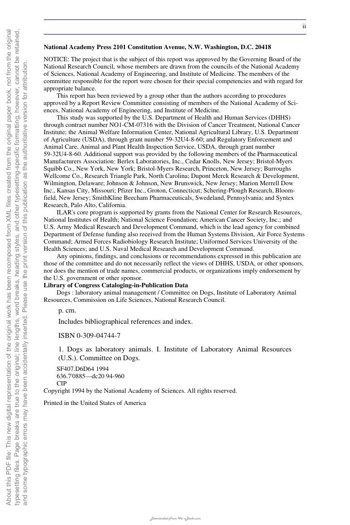 Look Inside sample page 3 - Laboratory Animal Management Dogs