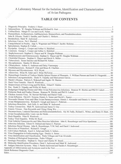 Look Inside page 5 - A Laboratory Manual for the Isolation, Identification and Characterization of Avian Pathogens