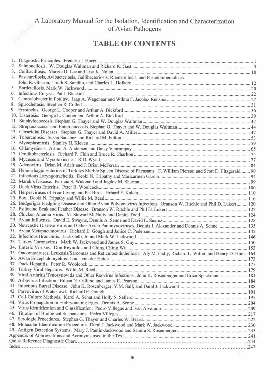 Preview page of A Laboratory Manual for the Isolation, Identification and Characterization of Avian Pathogens