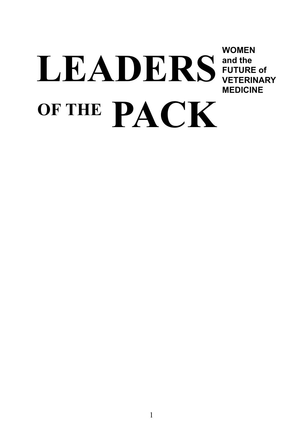 Look Inside sample page - Leaders Of The Pack Women And The Future Of Veterinary Medicine