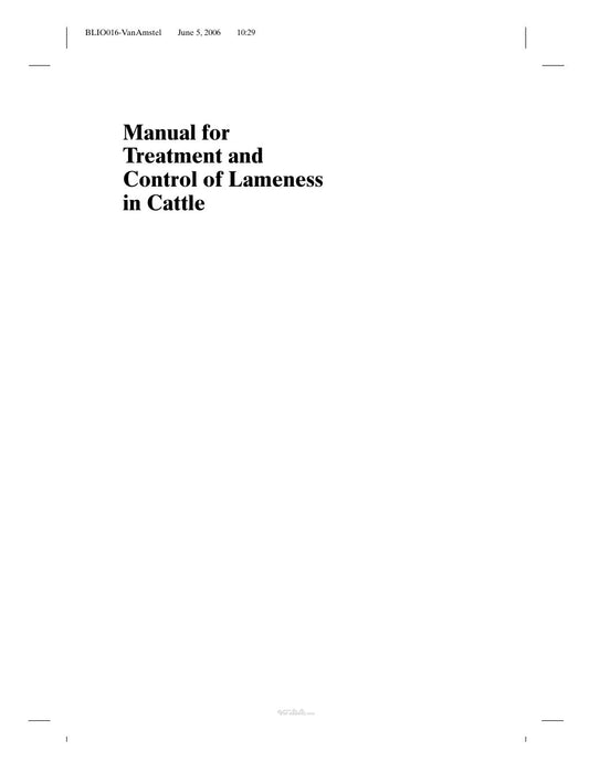Look Inside sample page 2 - Manual For Treatment And Control Of Lameness In Cattle