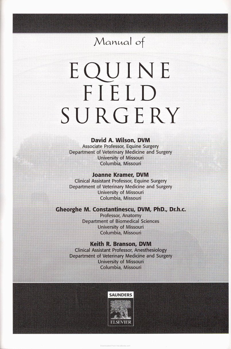 Look Inside page 2 - Manual Of Equine Field Surgery