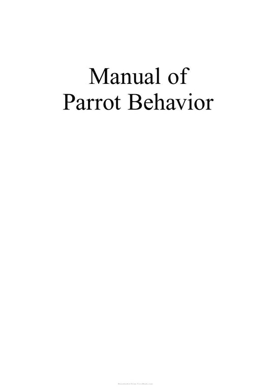 Look Inside sample page 2 - Manual Of Parrot Behavior