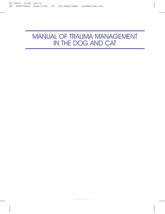 Look Inside sample page 2 - Manual Of Trauma Management In The Dog And Cat
