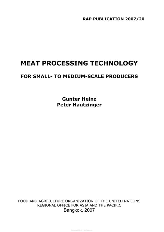 Look Inside sample page 2 - Meat Processing Technology For Small To Medium Scale Producers