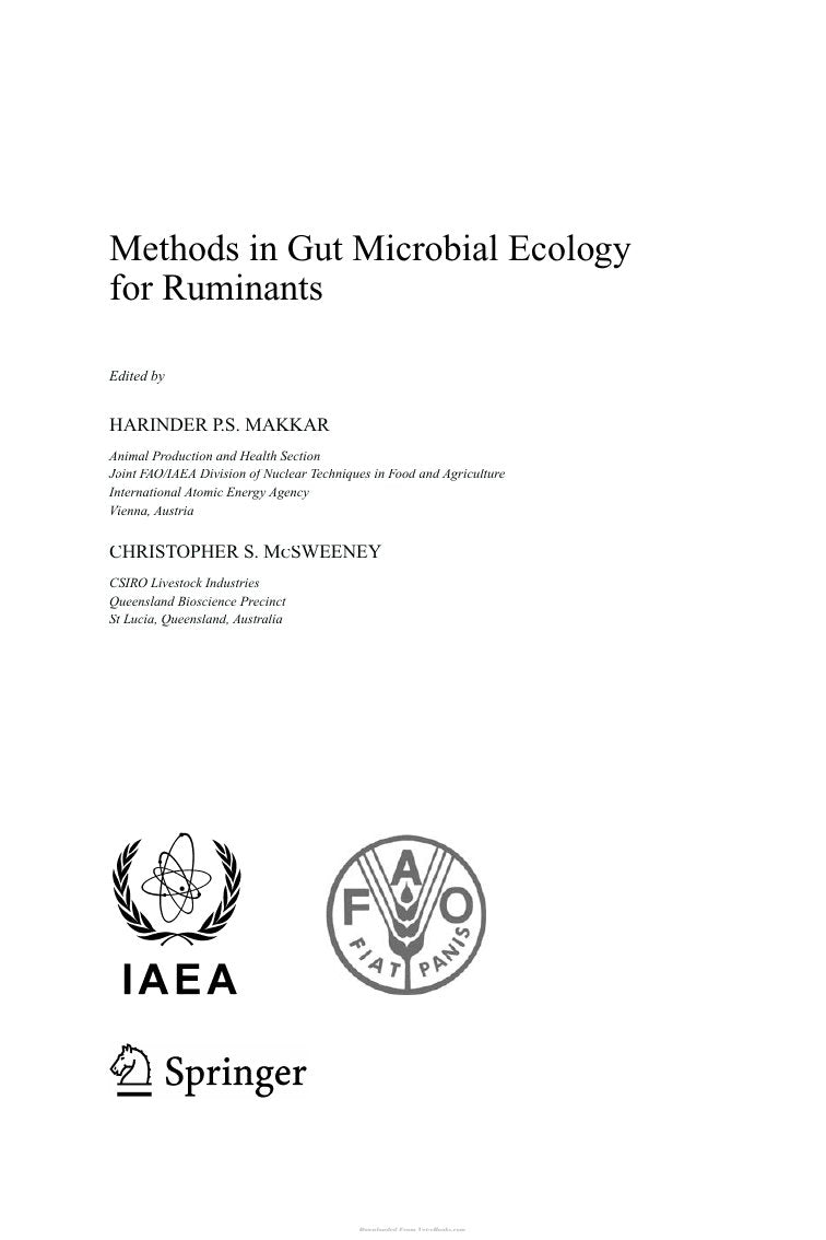 Look Inside sample page 2 - Methods In Gut Microbial Ecology For Ruminant