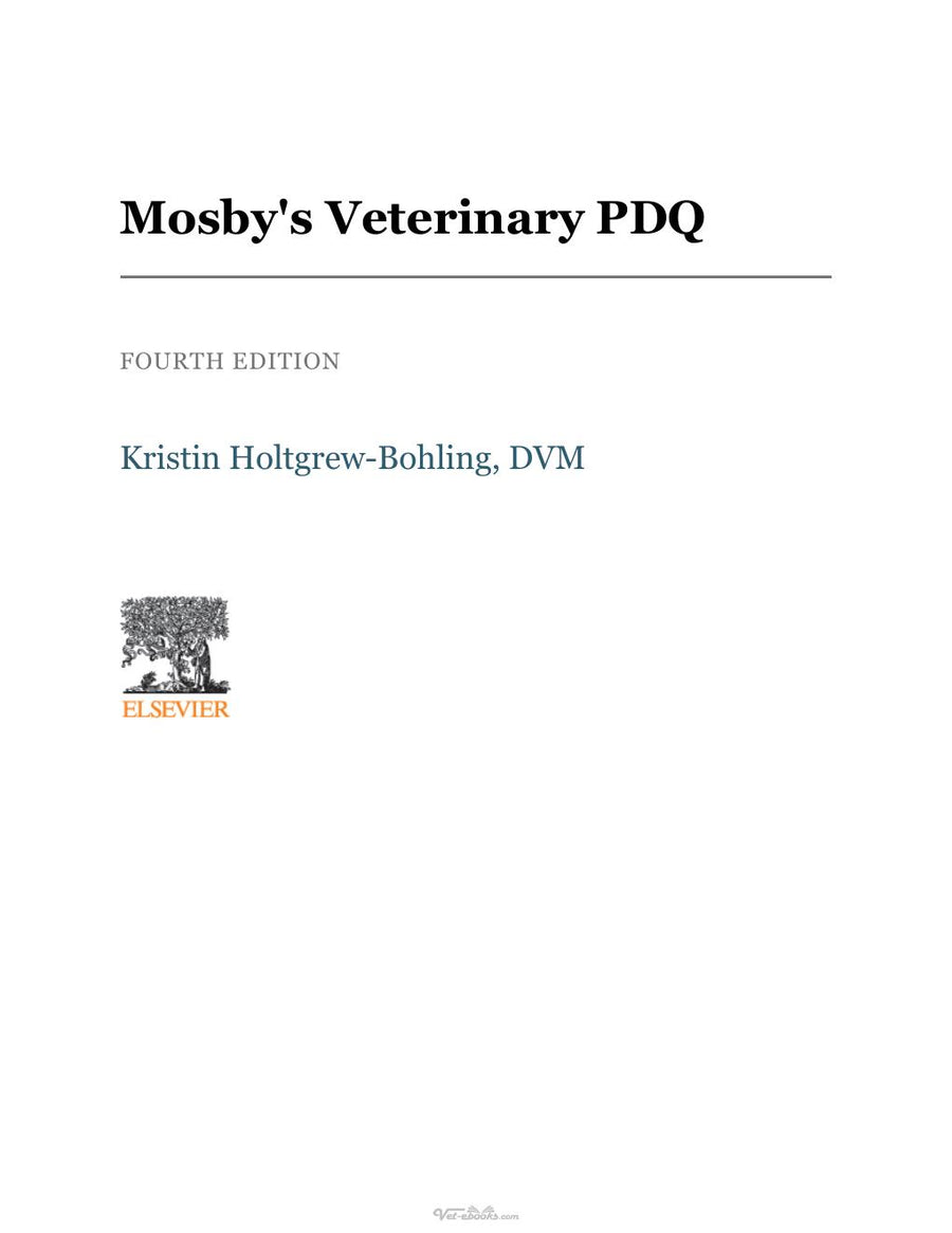 Preview page of Mosby's Veterinary PDQ, 4th Edition