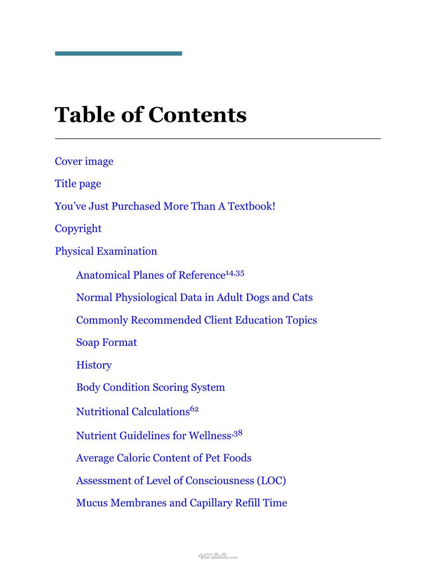 Preview page of Mosby's Veterinary PDQ, 4th Edition
