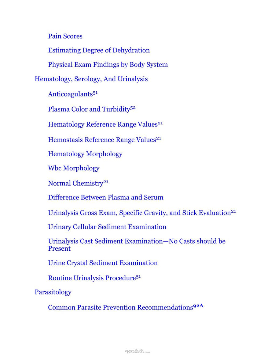 Preview page of Mosby's Veterinary PDQ, 4th Edition