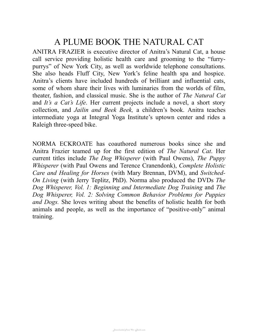 Look Inside sample page 3 - Natural Cat The Comprehensive Guide To Optimum Care