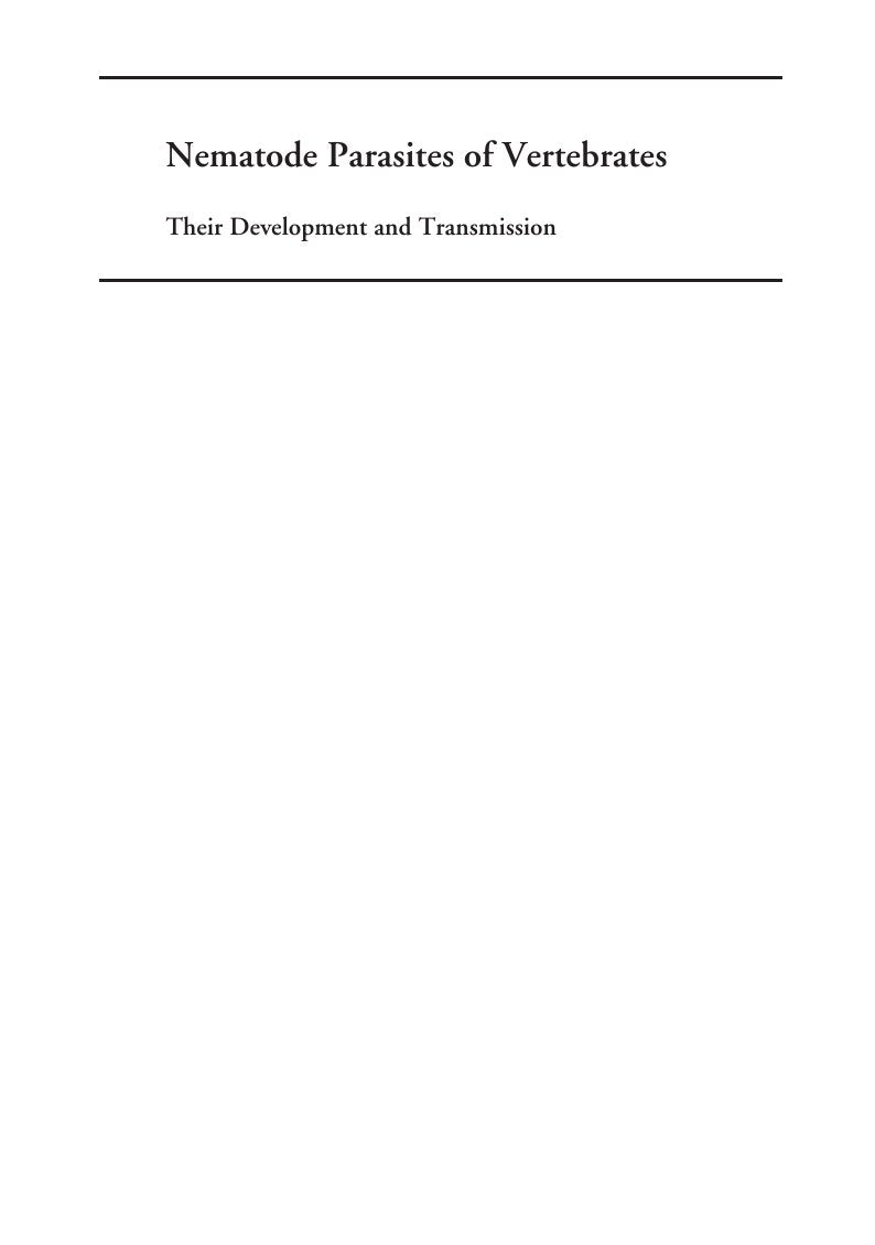 Look Inside sample page 2 - Nematode Parasites Of Vertebrates Their Development And Transmission
