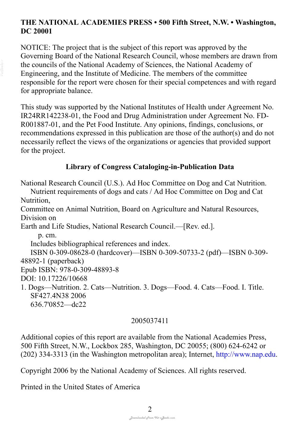 Look Inside sample page 3 - Nutrients Requirements Of Dogs And Cats
