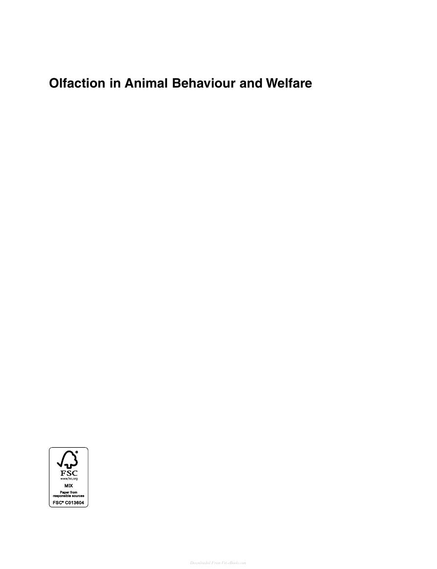 Look Inside sample page 2 - Olfaction In Animal Behaviour And Welfare