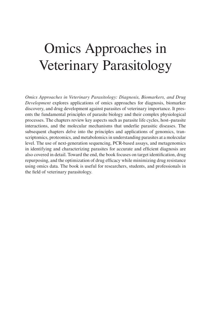 Look Inside sample page 2 - Omics Approaches In Veterinary Parasitology Diagnosis Biomarkers And Drug Development