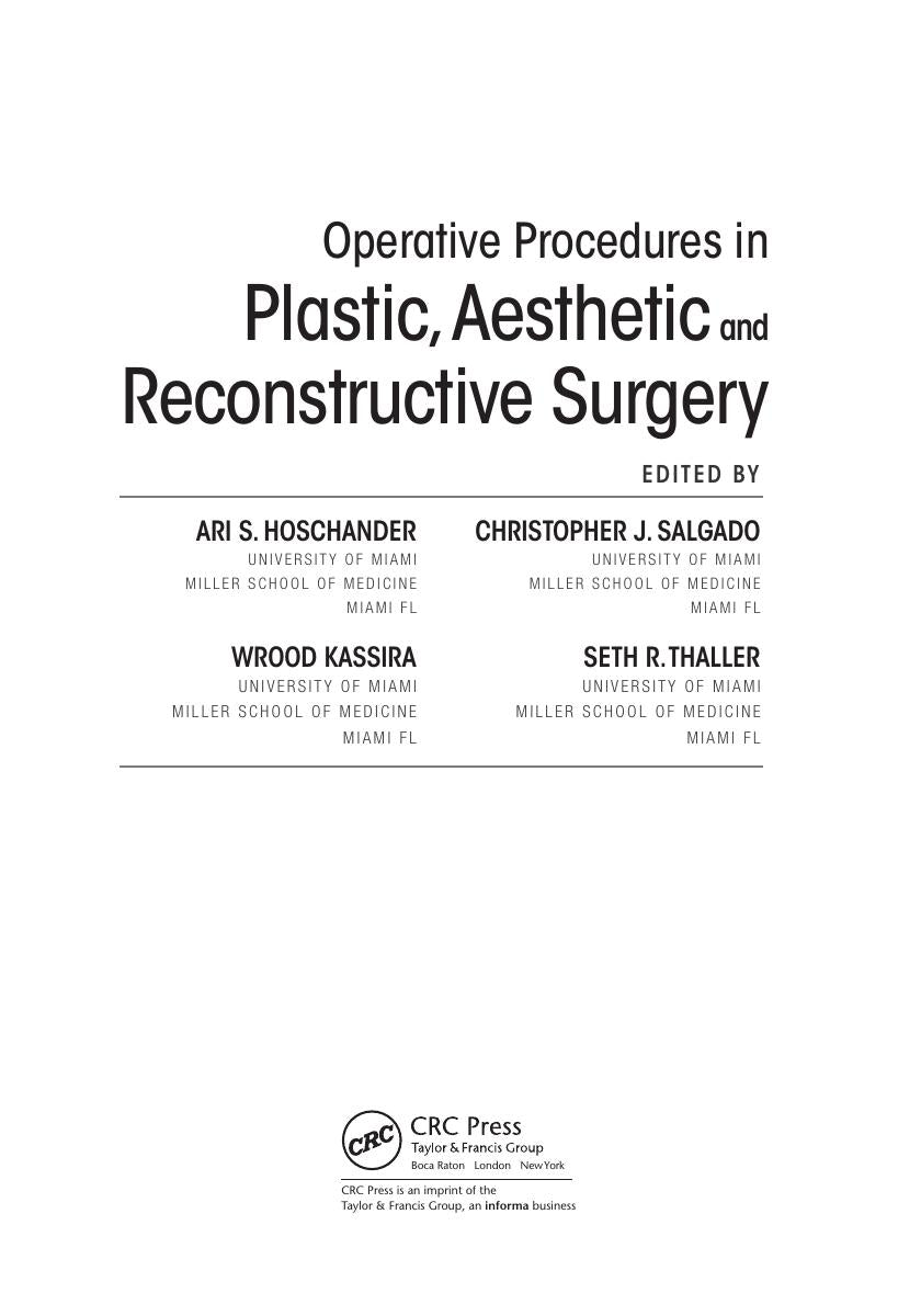 Look Inside page 5 - Operative Procedures in Plastic, Aesthetic and Reconstructive Surgery