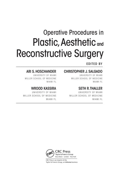 Look Inside page 5 - Operative Procedures in Plastic, Aesthetic and Reconstructive Surgery