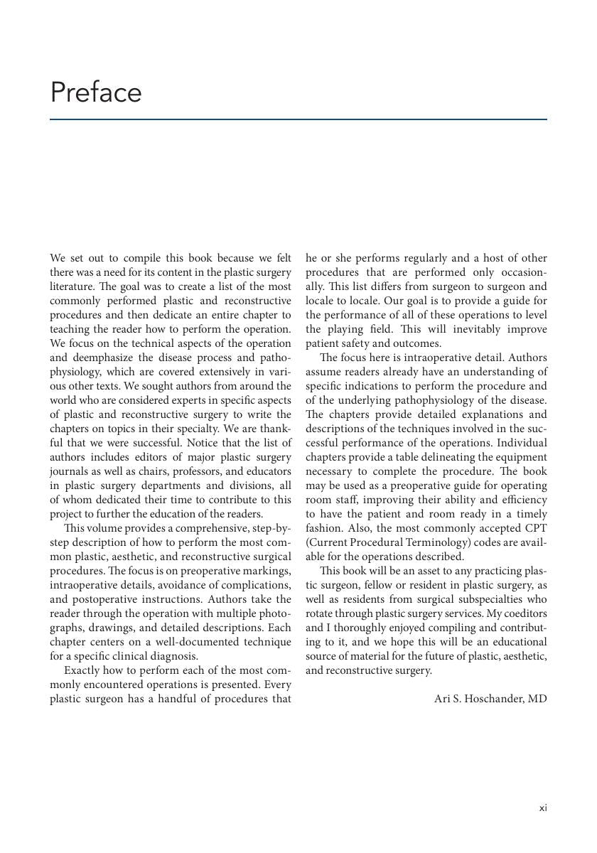 Look Inside page 13 - Operative Procedures in Plastic, Aesthetic and Reconstructive Surgery