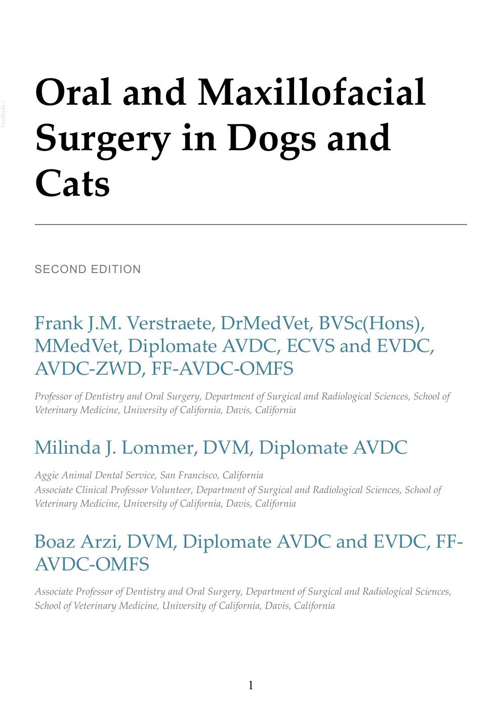 Look Inside sample page 2 - Oral And Maxillofacial Surgery In Dogs And Cats 2Nd Edition