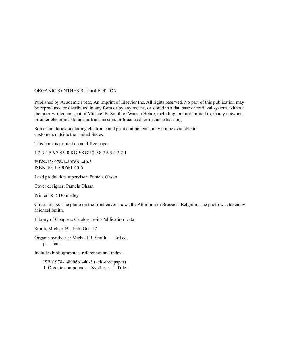 Look Inside sample page 3 - Organic Synthesis Smith 3rd Edition