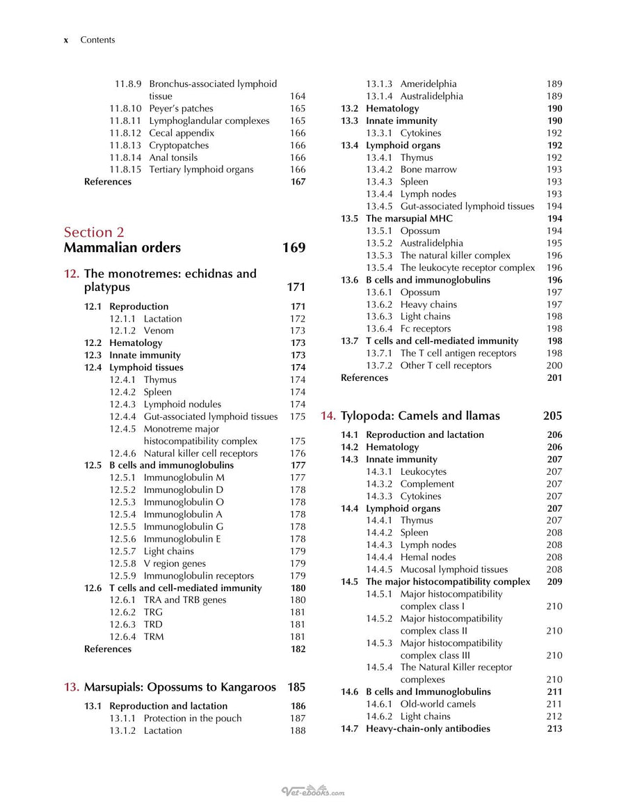 Preview page of Comparative Mammalian Immunology the Evolution and Diversity of the Immune Systems of Mammals