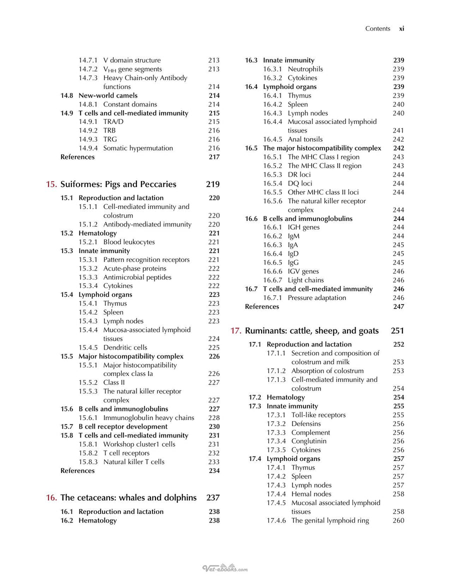Preview page of Comparative Mammalian Immunology the Evolution and Diversity of the Immune Systems of Mammals