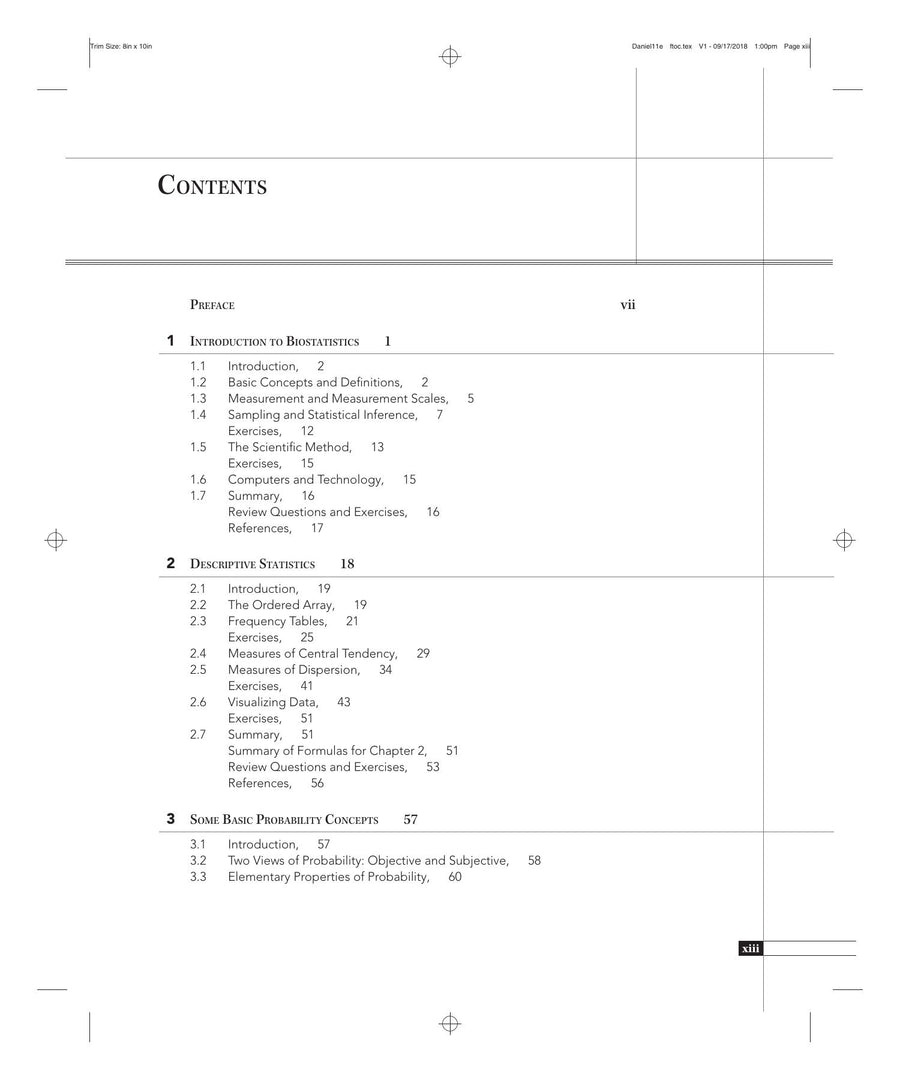 Preview page of Biostatistics a Foundation for Analysis in the Health Sciences 11th Edition