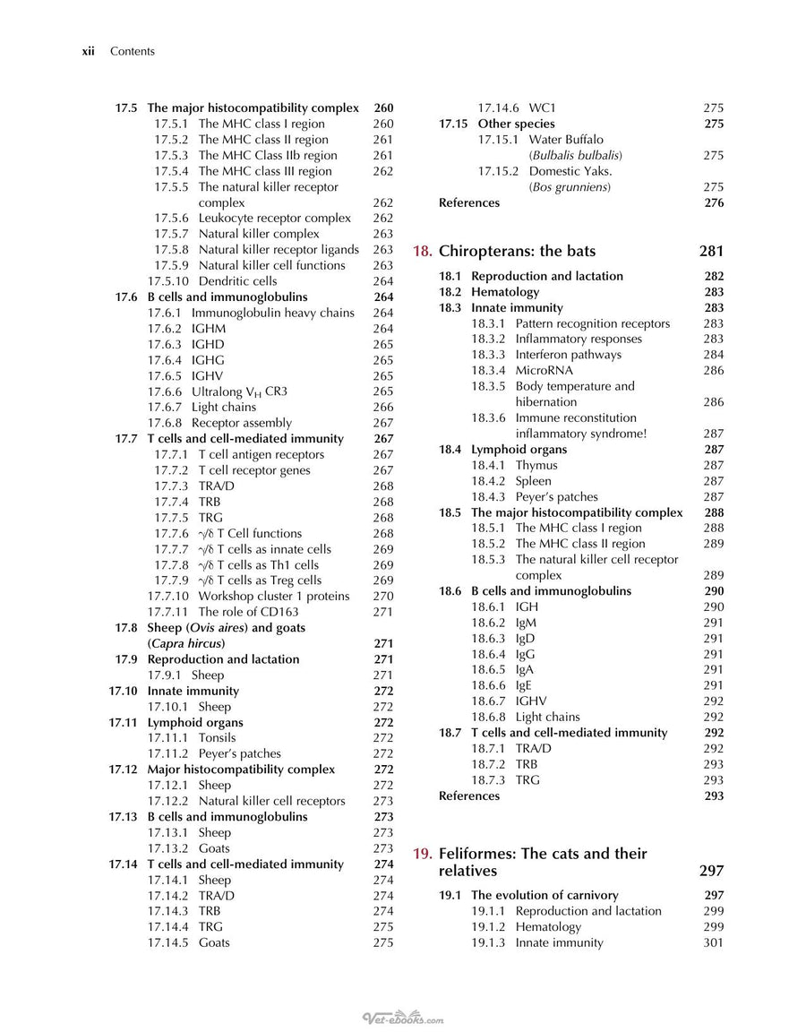 Preview page of Comparative Mammalian Immunology the Evolution and Diversity of the Immune Systems of Mammals