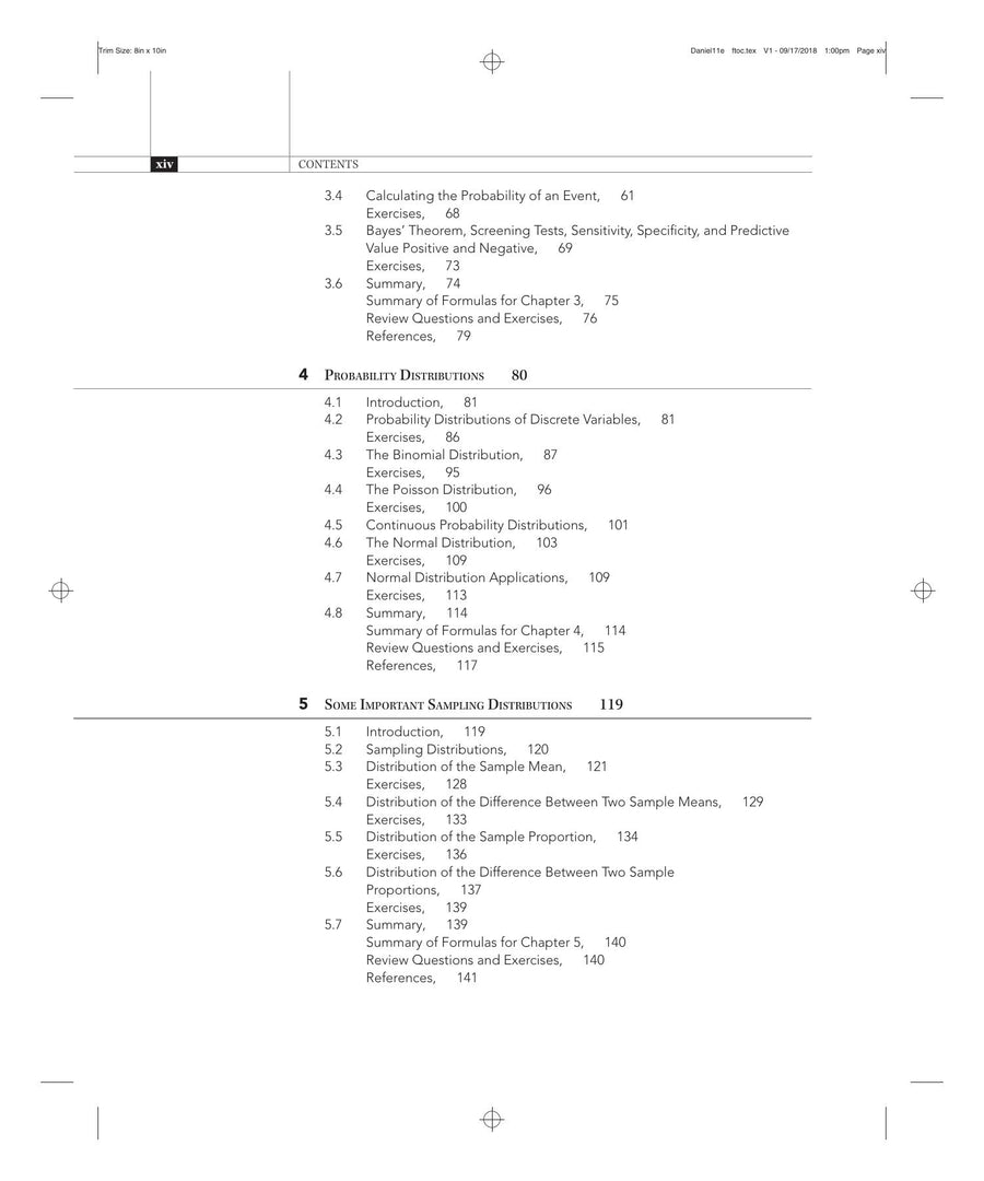 Preview page of Biostatistics a Foundation for Analysis in the Health Sciences 11th Edition