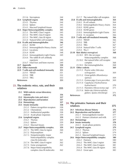 Comparative Mammalian Immunology the Evolution and Diversity of the Immune Systems of Mammals
