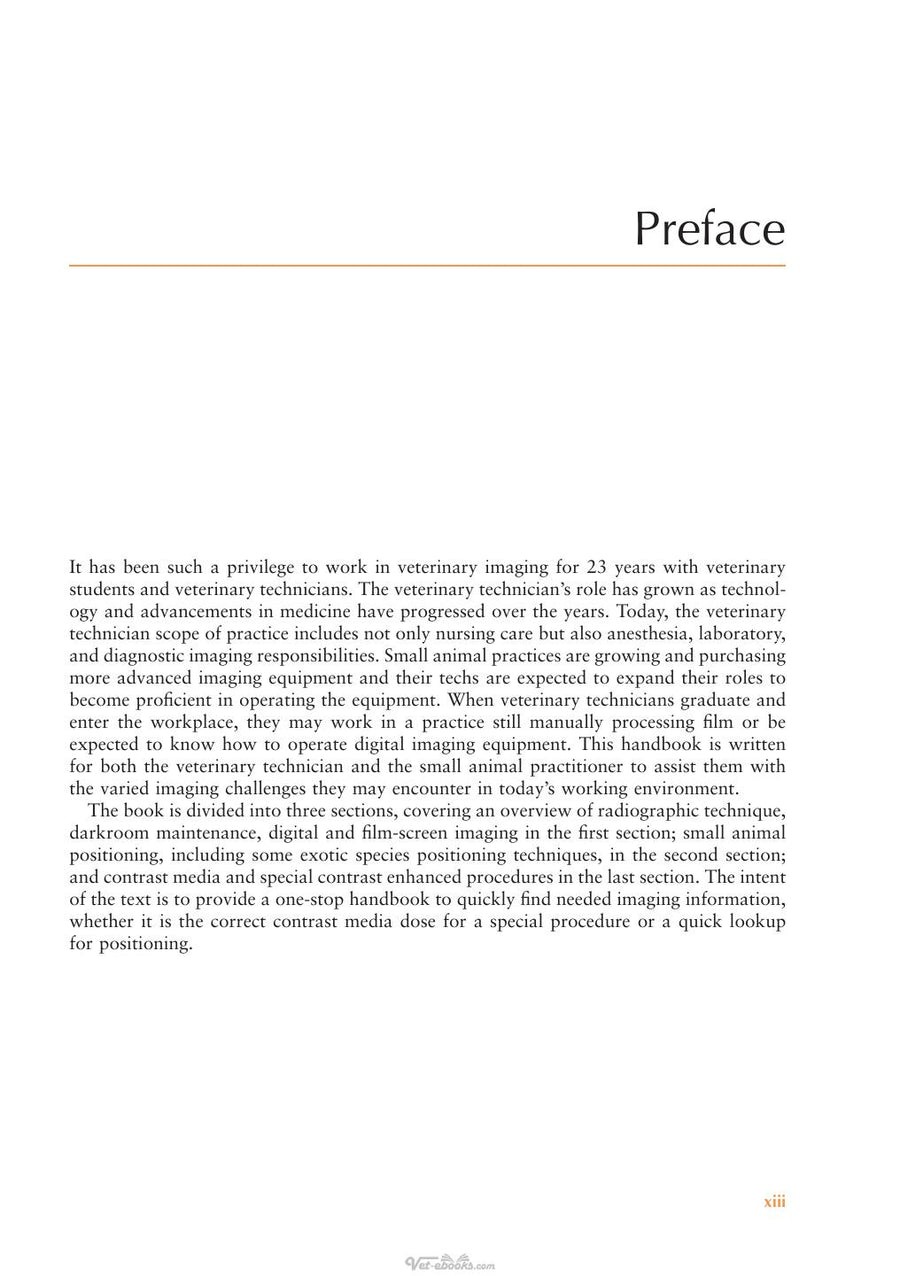 Preview page of Small Animal Radiographic Techniques and Positioning