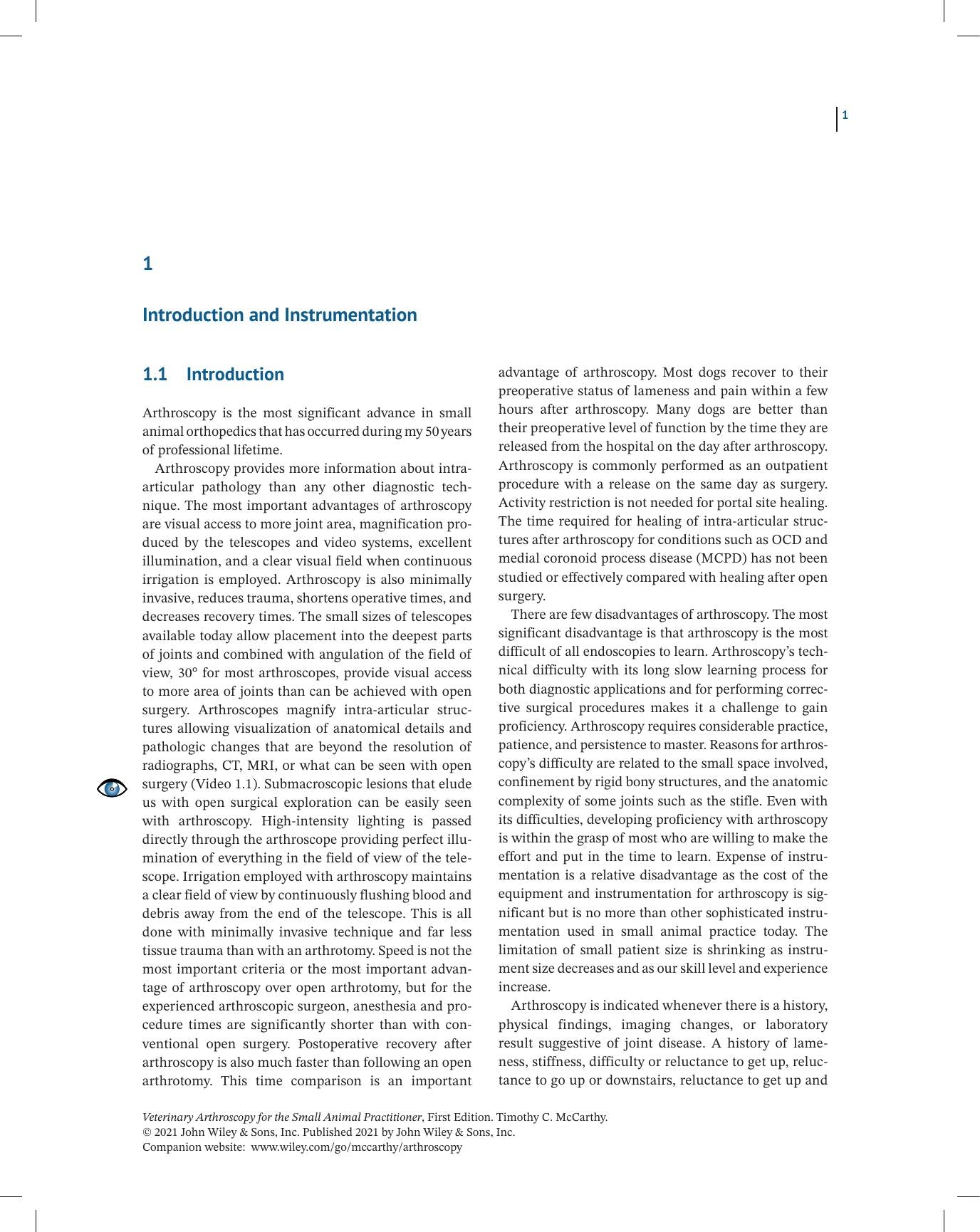 Veterinary Arthroscopy For The Small Animal Practitioner