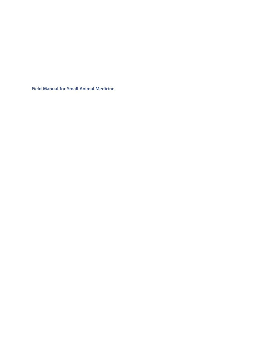 Preview page of Field Manual for Small Animal Medicine