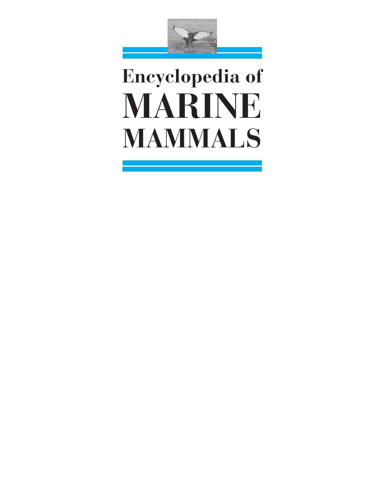 Encyclopedia Of Marine Mammals 2Nd Edition