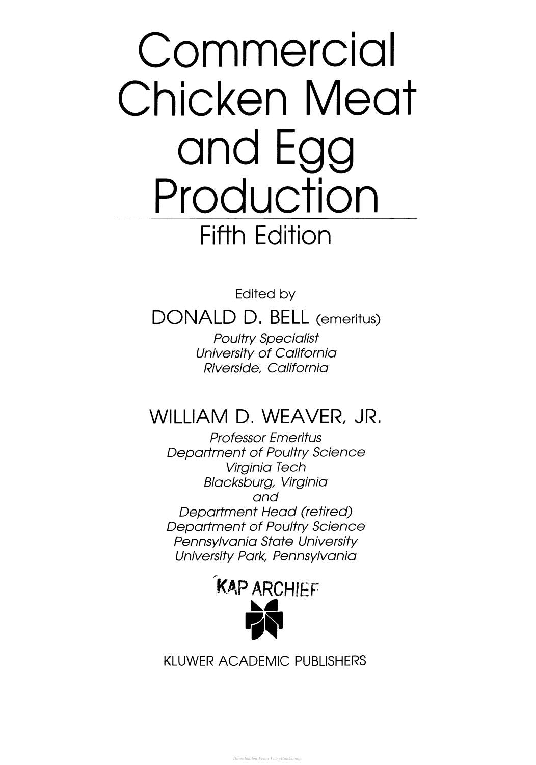 Commercial Chicken Meat And Egg Production